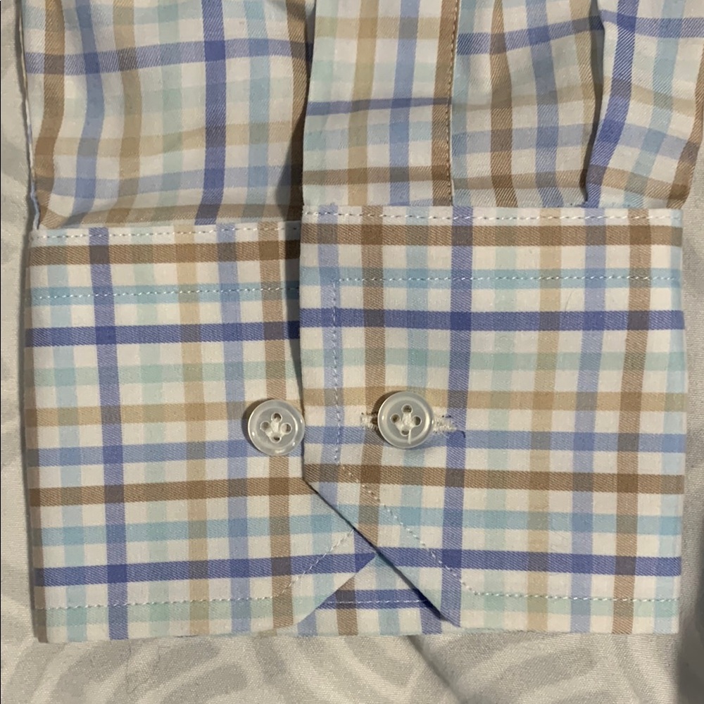 NWT! Peter Millar Crown Crafted Blue Checkered Button-down (L) - Picture 8 of 9